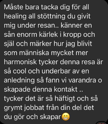 Nöjd kund recension för Gröna Rosens healing