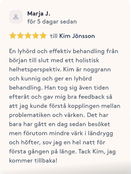 Nöjd kund recension för Gröna Rosens reiki